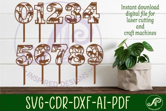 Download Safari Animal Number Cake Toppers SVG - Premium Resources
